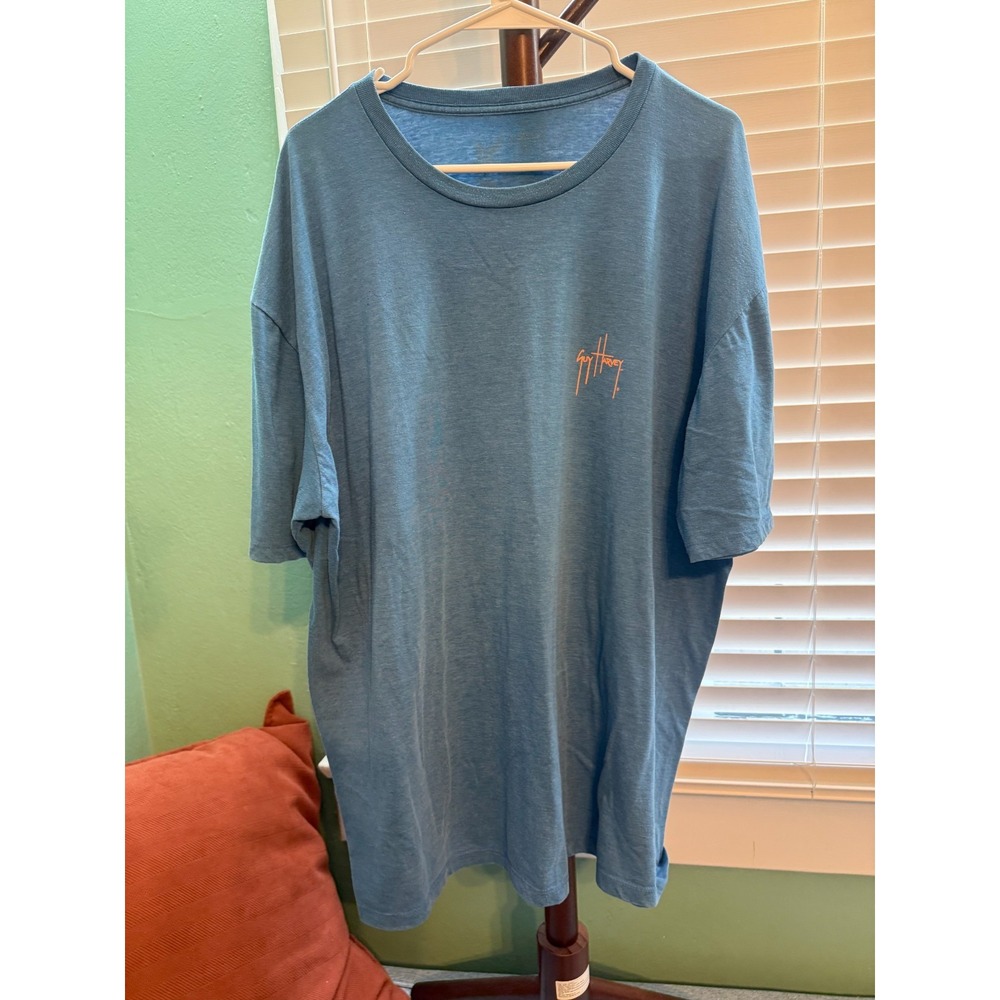 Guy Harvey T Shirt Mens Blue Sailfish Fishing Graphic Tee Front Back Logo XL